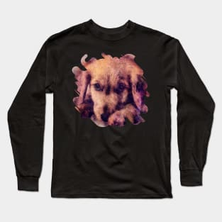 Golden Retriever Puppy Sketch Digital Art Long Sleeve T-Shirt